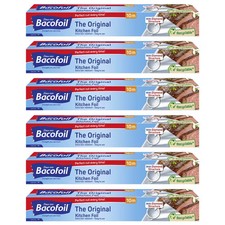 6 x Bacofoil The Original Kitchen Foil Easy-Cut Tear & Heat-Resistant 30cm x 10m