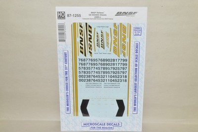 HO scale Microscale decals 87-1255 BNSF Ry  SWOOSH GE ES44DC locomotives