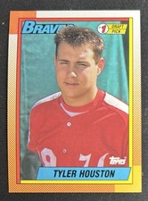 1990 Topps Tyler Houston #1 Draft Pick Rookie Card (RC) 564 Catcher EX Centered!. rookie card picture