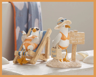NEXT 2er Set Möwe Meer Strandschmuck ''Möwen wollen einfach Spaß haben'' Spruch