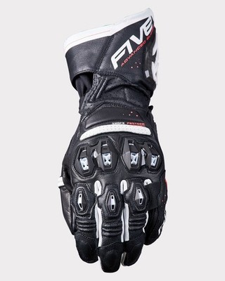 FIVE RFX3 EVO Leder Sport Rennbahn Motorrad Handschuhe - Schwarz/Weiß