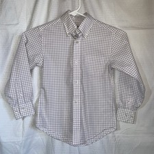 Brooks Brothers Fleece Boys Sz 6 Pink White Plaid Button Down Shirt 100 Cotton