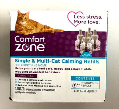 Comfort Zone Single & Multi-Cat Calming Diffuser Refills 4 Pack