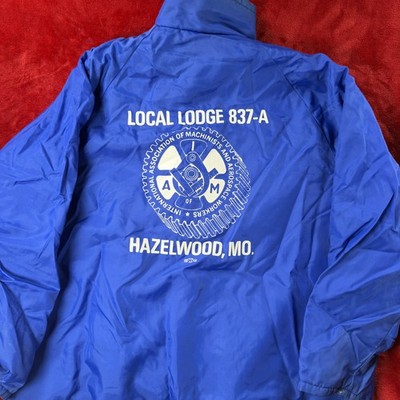 Vintage IAM Local Lodge 837-A Machinists Aerospace Workers Blaue Jacke USA XL