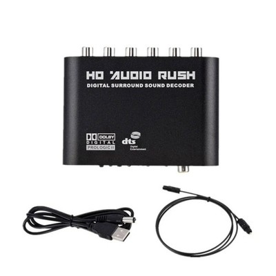 Digital zu Analog 5.1 Audio Decoder Verstärker + Glasfaserkabel SPDIF Koaxi7510