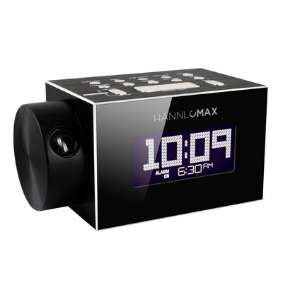 HX-108CR PLL FM Radio, White LCD Display Digital Clock, Time Projection, Blue...