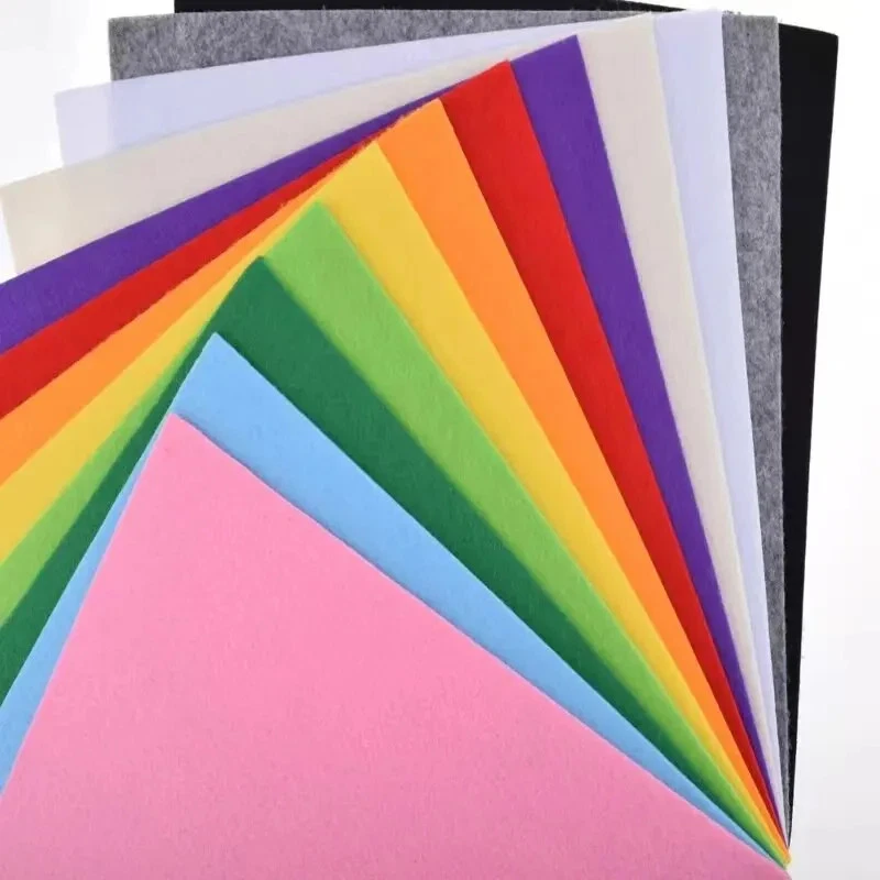 40 hojas de tela de fieltro suave de 1 mm de grosor hágalo usted mismo costura artesanía cuadrados colores surtidos Foto 3 de 4