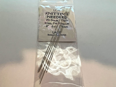 LACIS LC34 Five Double Point Steel Eye Needles..New