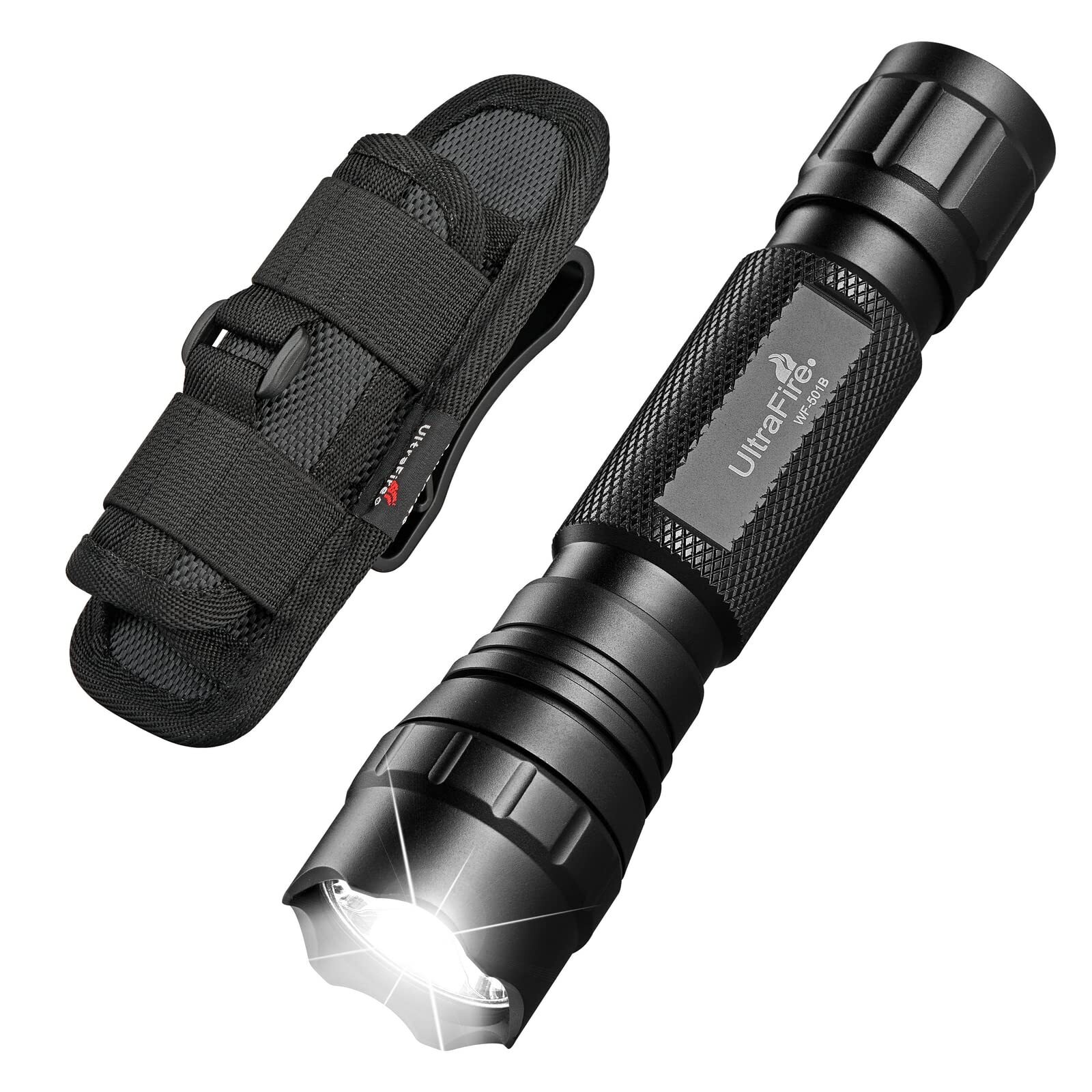 Flashlight with Holster Single Mode LED Flashlight 1000 Mini Tactical LED