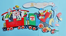 Vintage Mickey Mouse Donald 1950 Walt Disney Casey Jr Train Nursery Wall Hanging