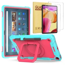 Hybrid Case For Amazon Fire Max 11 2023 Release Tablet with 360° Rotating Stand