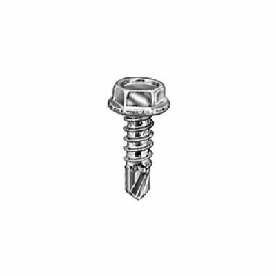 100 Pcs Tapping Screws Hex Washer Head Zinc