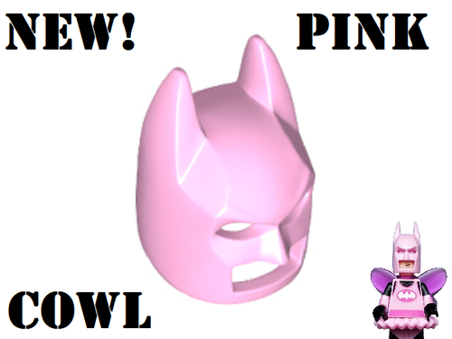 New Lego Pink Batman Fairy COWL Hat 