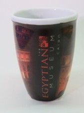 7 cm Porcelain Liquor Shot Glass ~ The EGYPTIAN MUSEUM, Cairo ~ Night Scenes