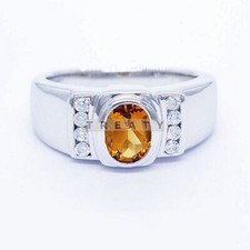Citrine Oval Cut Gemstone With 925 Sterling Silver Ring For Men's 270