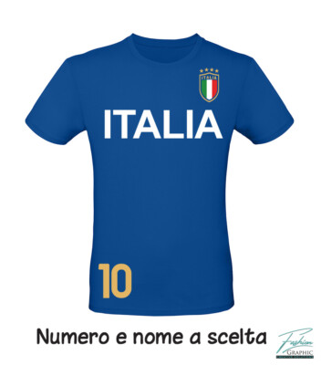 T-shirt Italia maglia bambino bimba per euro 2020 azzurri personalizzata  nome | eBay