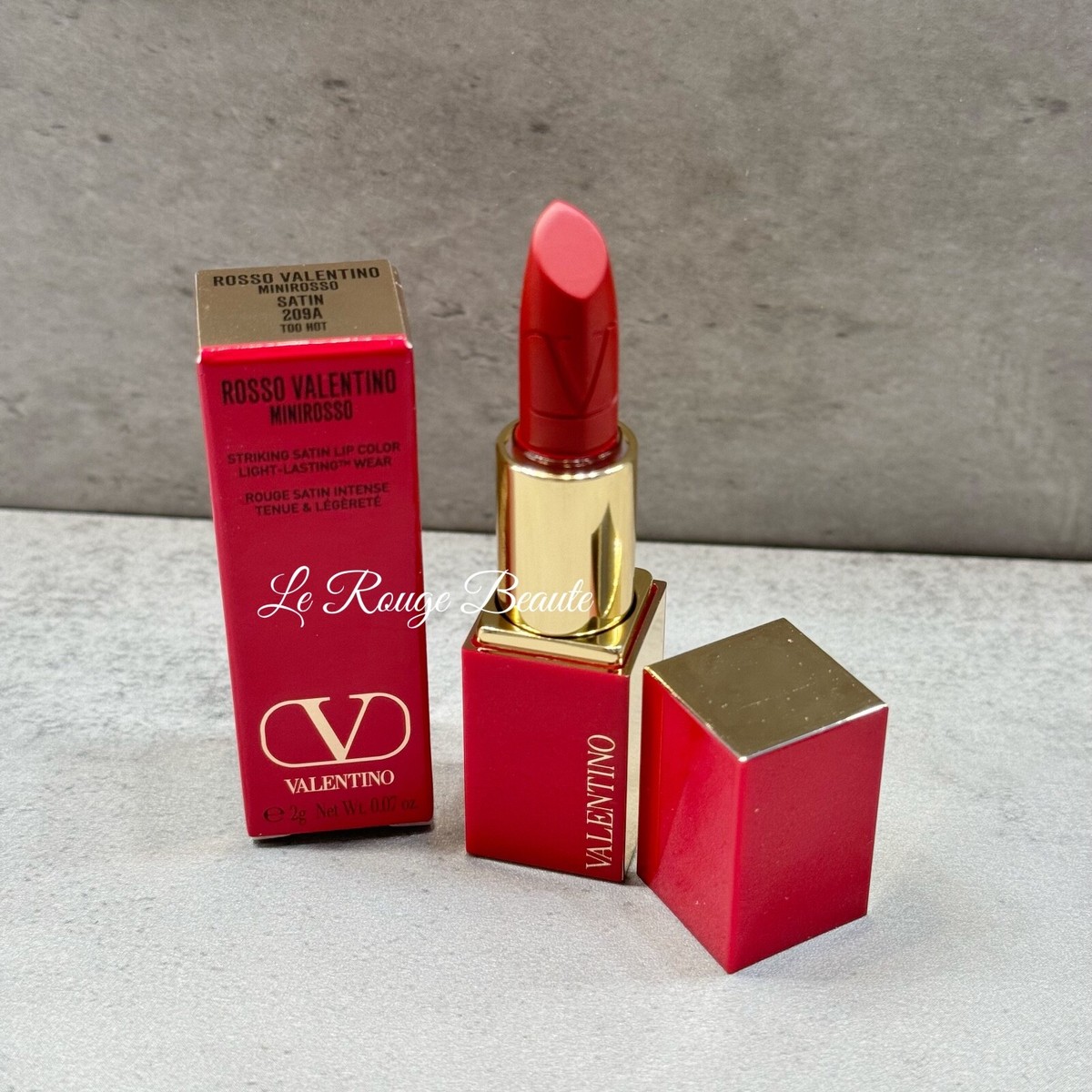 Valentino Rosso Satin Lip Color Lipstick 209A TOO HOT Mini Size