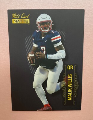 2022 Wild Card Matte Football Malik Willis #MB-80 Rookie RC Titans