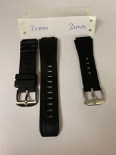 Luminox and Swiss Army Black Rubber Watch Bands with Buckle Incomplete 20mm 21mm
