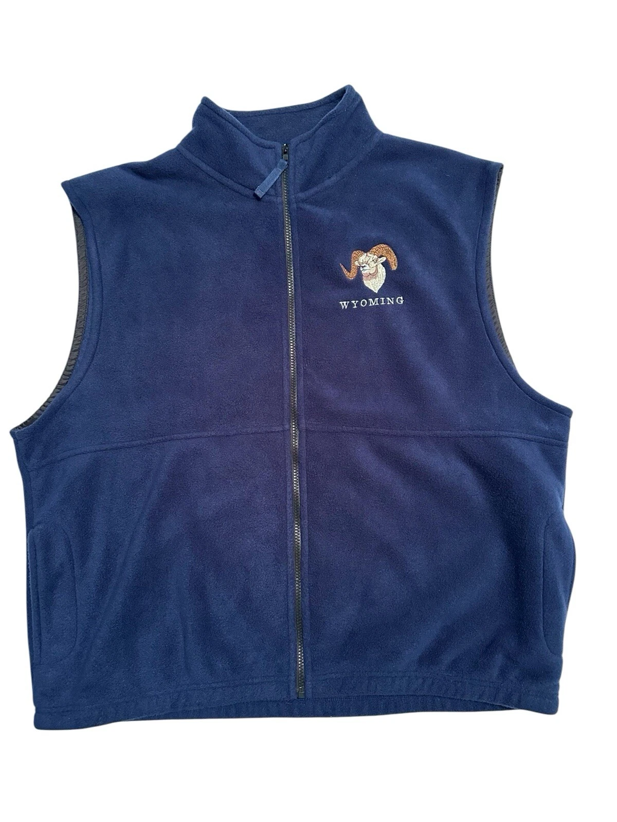 Wyoming Sierra Pacific Fleece Vest Mens XL Full Zip Warm Hiking Hunting Blue