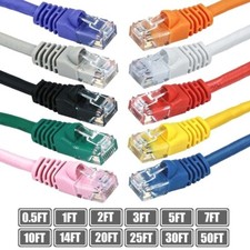 1-25FT Cat6 RJ45 LAN Internet Network Ethernet UTP Patch Cable Stranded Cord LOT