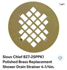 Sioux Chief 827-2SPPK1 Polished Brass Replacement Shower Drain Strainer 4-1/4in.