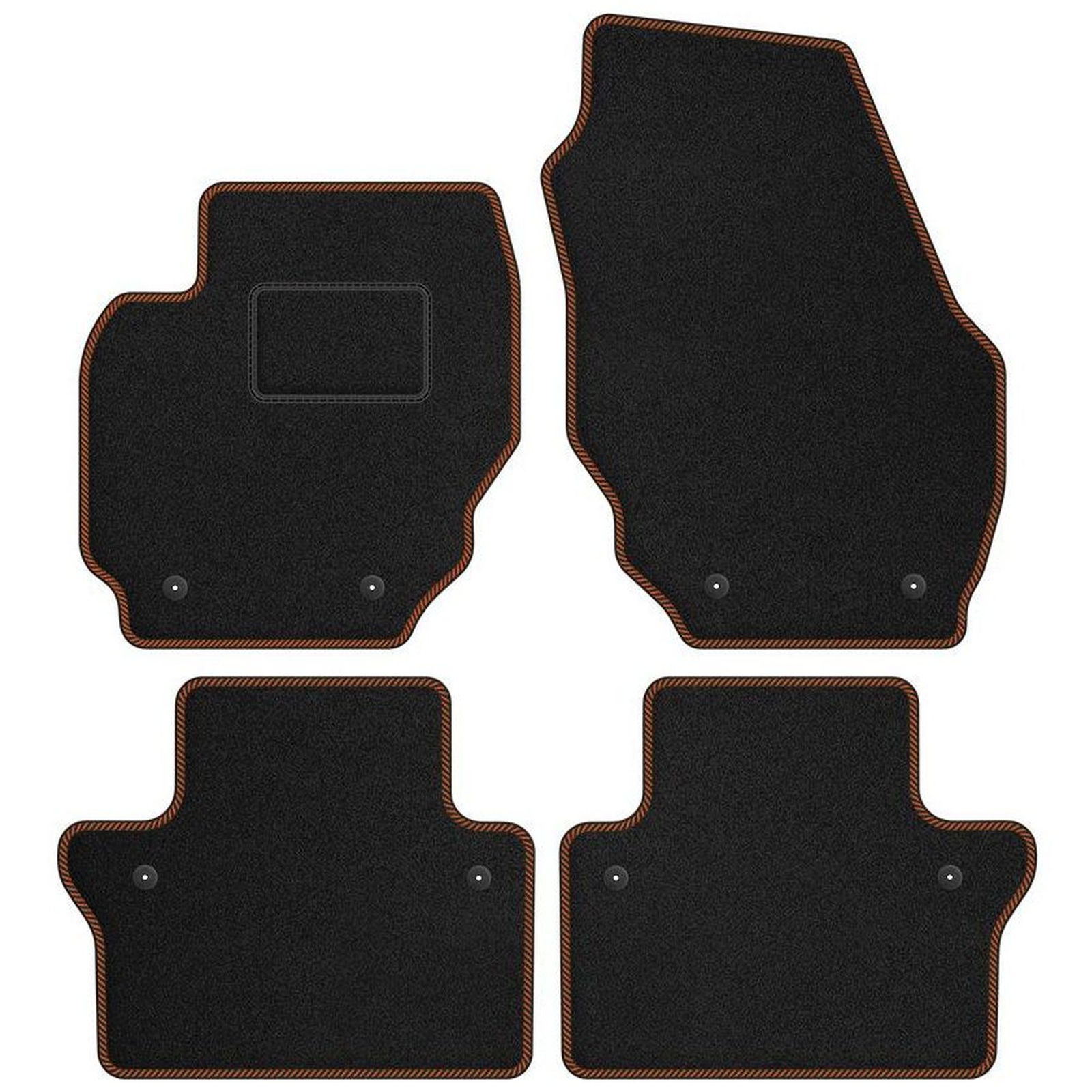 Tapis de sol velours Streak marron haut de gamme pour habitacle Volvo XC70 II