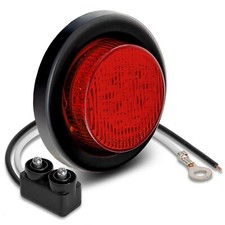 2 Inch Dot Round Red Led Trailer Sider Marker Lights With Grommet For Truck