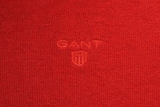 Men's Gant Red V Neck 100 Premium Cotton Jumper Size Large P-P 22.5" VGC