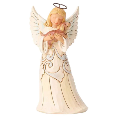 Sale❗️Jim Shore★Faithful Friend(Dog) Jim Shore Faithful Friend - White Farmhouse Angel with Dog 4060962