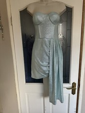 Mint Green Mini Dress With Sash Size 8
