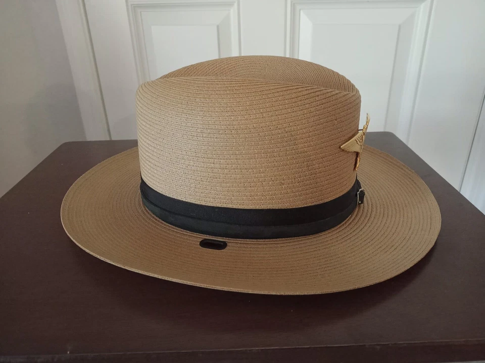 Винтажная самоформирующаяся шляпа STRATTON канадский горный шериф полицейский 71/2 - Изображение 2 из 4
