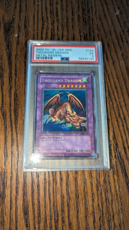 2002 YU-GI-OH! MRD #143 EX THOUSAND DRAGON EX METAL RAIDERS PSA 5