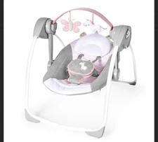 Ingenuity Comfort 2 Go Compact Portable Baby Swing, Flora the Unicorn