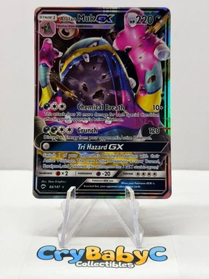 Pokemon Alolan Muk GX 84/147 Burning Shadows Sun & Moon ULTRA RARE - Image 1 of 4