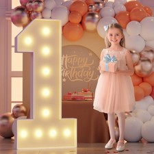 Marquee Numbers 4 Feet Tall, Number 1 Light Up Number, Large 4FT Light Up Num...