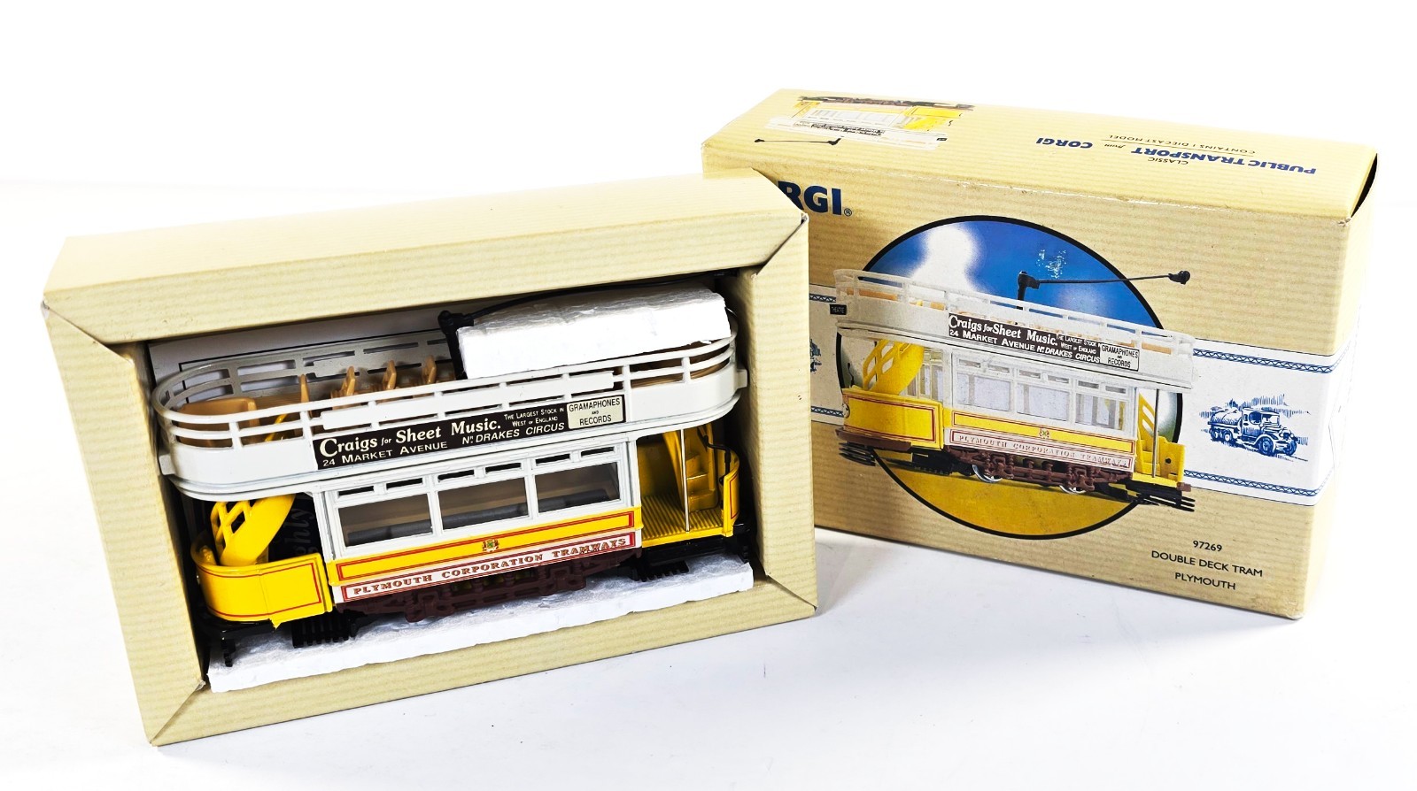Corgi 1/76 Scale Diecast 97269 - Double Deck Tram - Plymouth - New