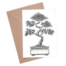 Blank Greeting Card - 1 / 5 / 10 / 20 / 50 / 100 - Bonsai Tree Nature Japanese