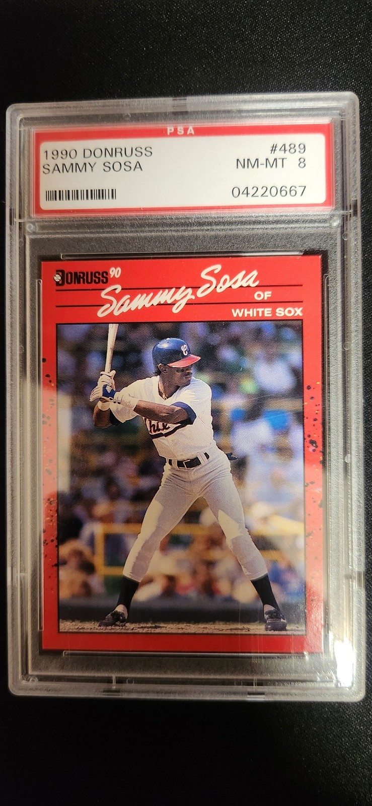 Sammy Sosa 1990 Donruss #489 RC PSA 8 Chicago White Sox