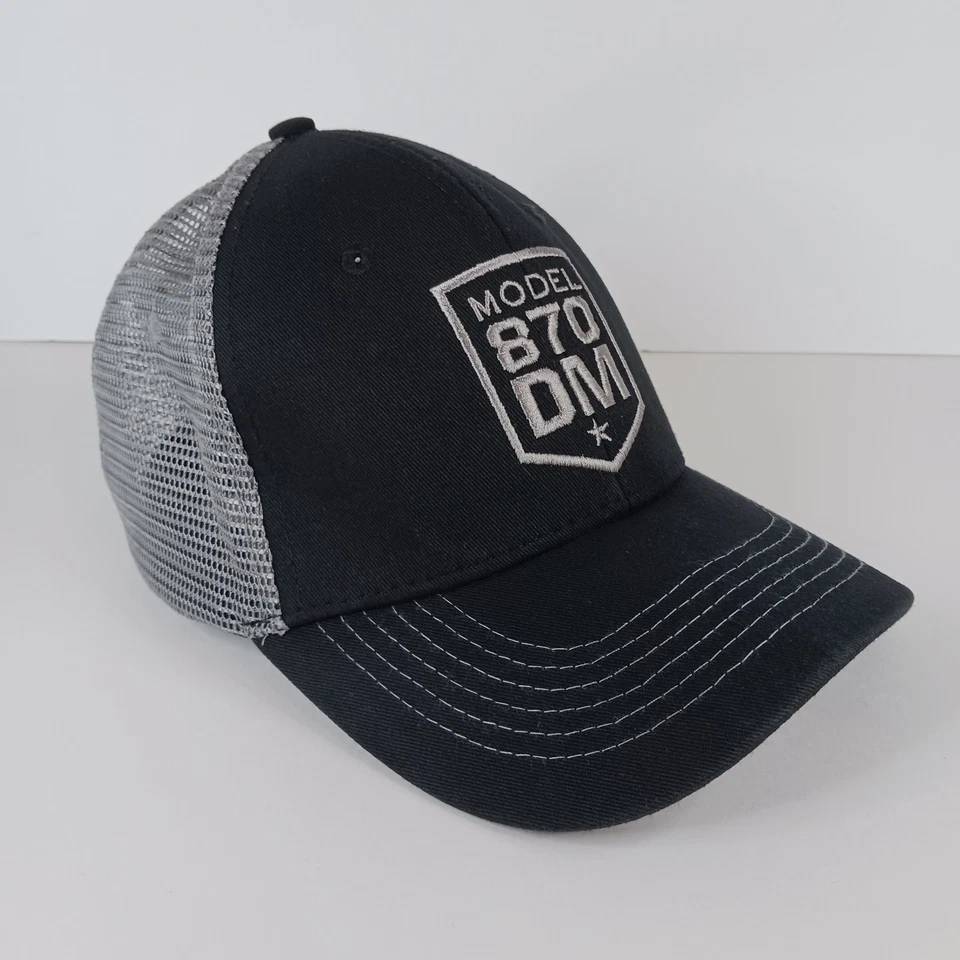 Remington Gun Makers Model 870 DM Black And Gray Trucker Mesh Snapback Hat Cap - Image 4 of 4