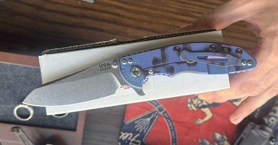 Hinderer XM-18 3.5 Lefty knife G10 S45VN sheepsfoot Special Finish - Ti Hardware