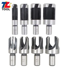 8 Pack Carbon Steel Wood Plug Hole Cutter Dowel Maker Shank Drill Bit Set