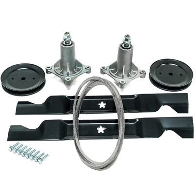 #ad Rebuild Kit for 46quot; Deck Craftsman Husqvarna Poulan Belt Blades Spindles Pulleys $79.99