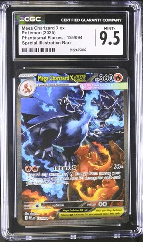 2025 Pokemon Mega Charizard X ex Special Illustration Rare 125/094 CGC 9.5 Mint+