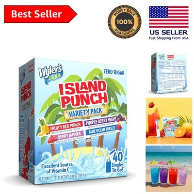 40 Servings of Island Punch Singles - Sugar-Free Flavors for Everyday Hydration