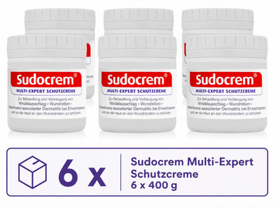 Sudocrem Multi-Expert Schutzcreme 6x 400g Hautschutzcreme gegen gereizte Haut