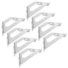  8 Pcs Steel Angle Bracket Support Stainless Hinge Repair Plate Brace