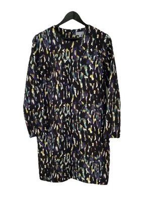 Cos Black Patterned 100% Wool Shift Dress, UK Size 8, EU 36, Excellent Co