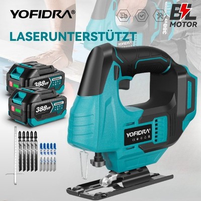 YOFIDRA  Akku Stichsäge Mit Infrarotlaser 2Akku+10 Sägeblatt Für Holz Metall PVC