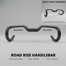 Carbon Road Bicycle Handlebar Rise 30mm Gravel Bike Drop Bar Internal Cable